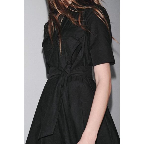 ZARA ZW COLLECTION POPLIN MIDI DRESS - Picture 4 of 7